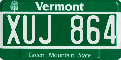 VT license plate XUJ864