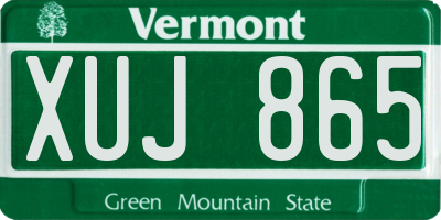 VT license plate XUJ865
