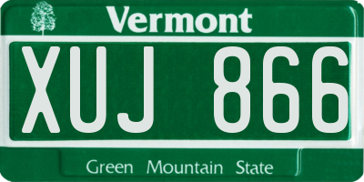 VT license plate XUJ866