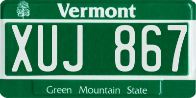 VT license plate XUJ867