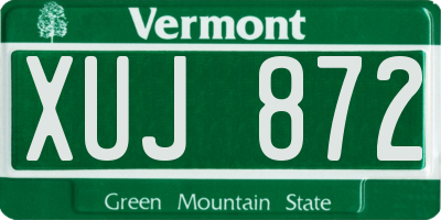 VT license plate XUJ872
