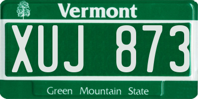 VT license plate XUJ873
