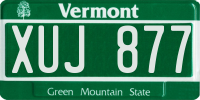 VT license plate XUJ877