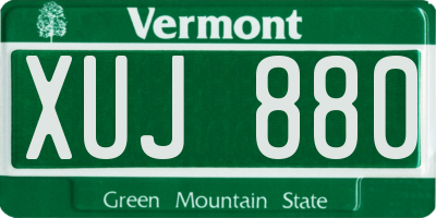 VT license plate XUJ880