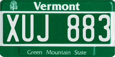 VT license plate XUJ883