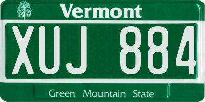 VT license plate XUJ884