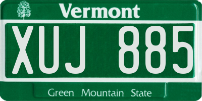 VT license plate XUJ885