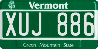 VT license plate XUJ886
