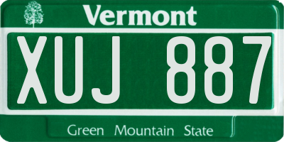VT license plate XUJ887