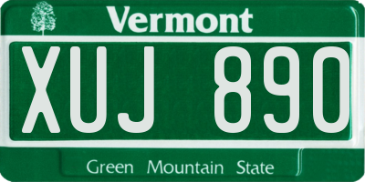 VT license plate XUJ890