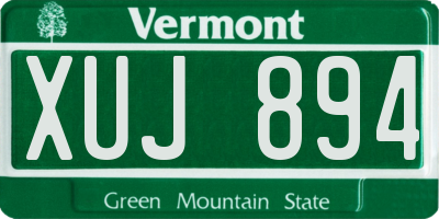 VT license plate XUJ894