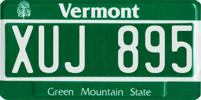 VT license plate XUJ895
