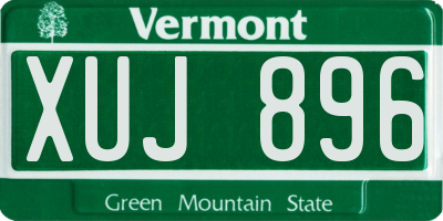 VT license plate XUJ896