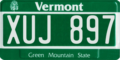 VT license plate XUJ897