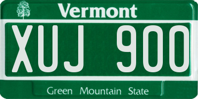VT license plate XUJ900