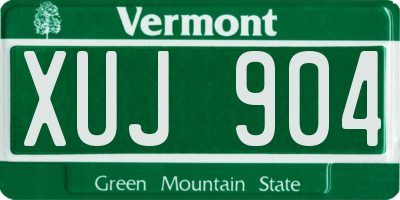 VT license plate XUJ904