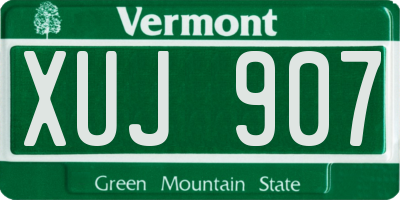 VT license plate XUJ907