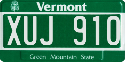 VT license plate XUJ910