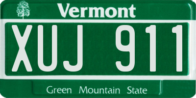 VT license plate XUJ911