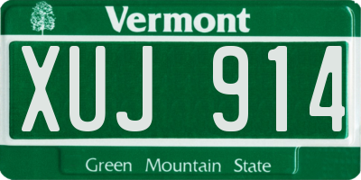 VT license plate XUJ914