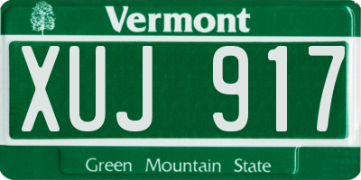 VT license plate XUJ917