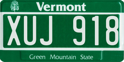 VT license plate XUJ918