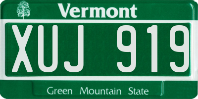 VT license plate XUJ919