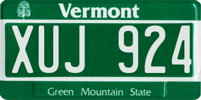 VT license plate XUJ924