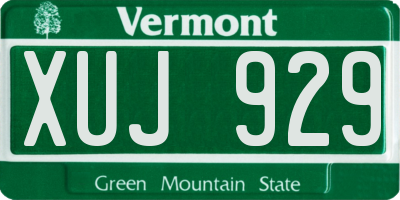 VT license plate XUJ929