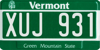 VT license plate XUJ931