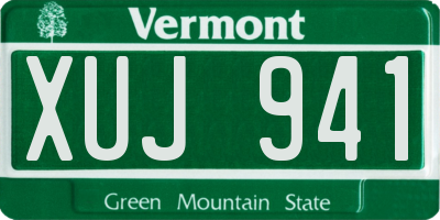 VT license plate XUJ941