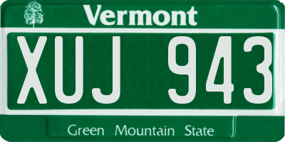 VT license plate XUJ943
