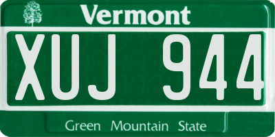 VT license plate XUJ944