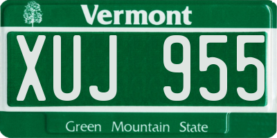VT license plate XUJ955