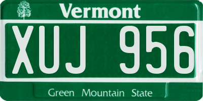 VT license plate XUJ956