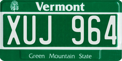 VT license plate XUJ964