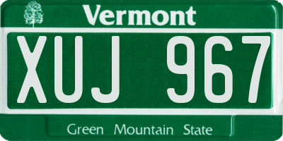 VT license plate XUJ967