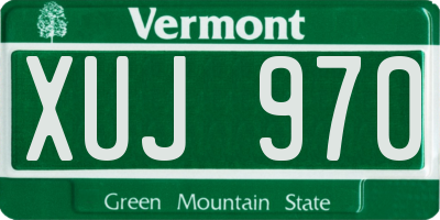 VT license plate XUJ970