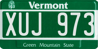 VT license plate XUJ973