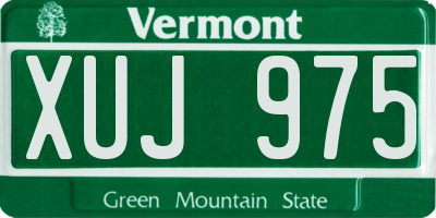 VT license plate XUJ975