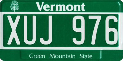 VT license plate XUJ976