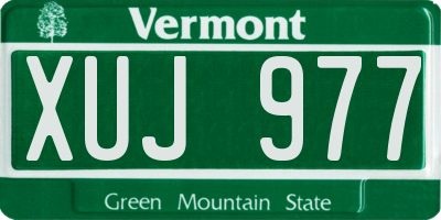 VT license plate XUJ977
