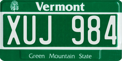 VT license plate XUJ984