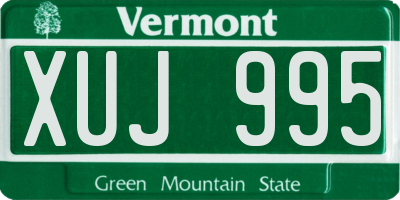 VT license plate XUJ995