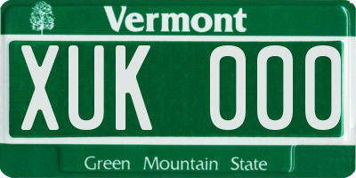VT license plate XUK000