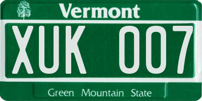 VT license plate XUK007