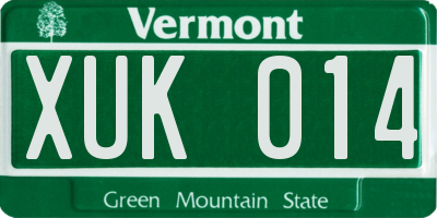 VT license plate XUK014