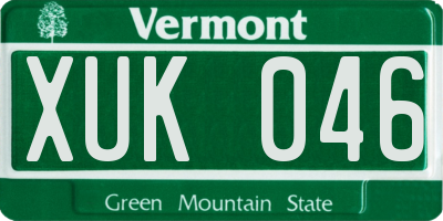 VT license plate XUK046