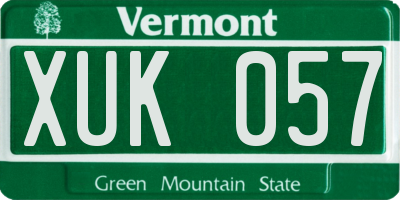 VT license plate XUK057
