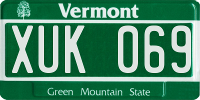 VT license plate XUK069